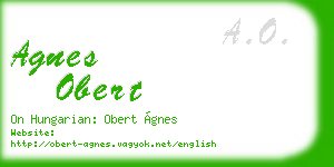 agnes obert business card